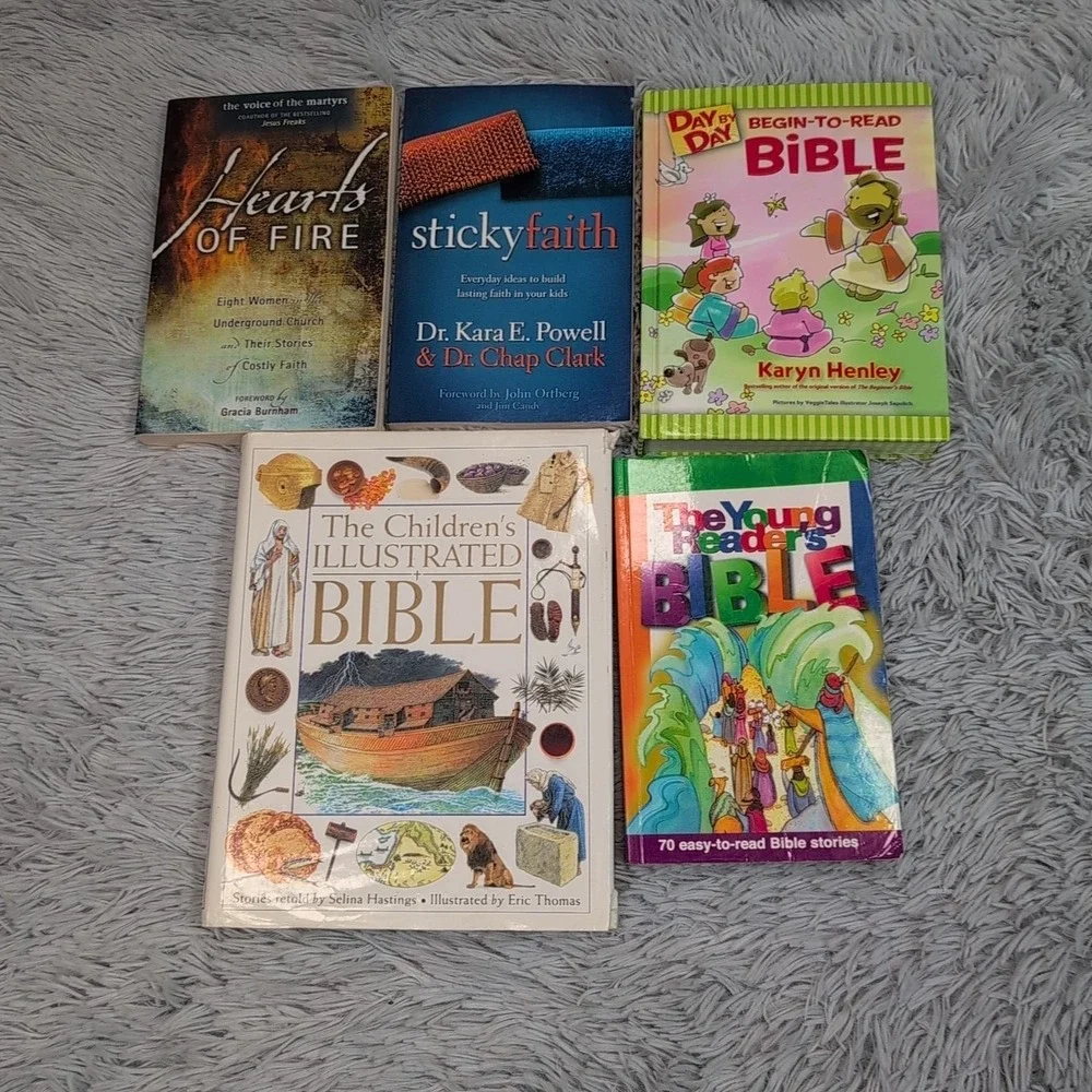 Lot of 5 Childrens' Bible Books Pictures Homeschool Mom Womens‎ Faith Study